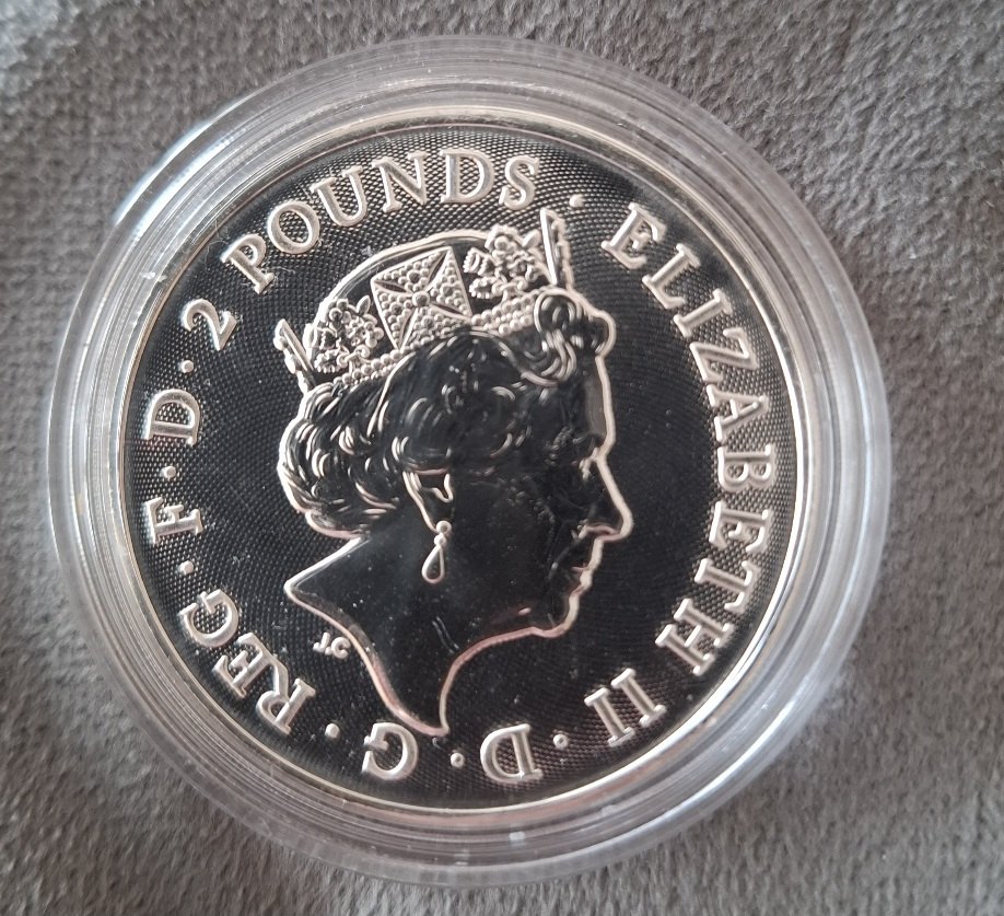  Großbritannien 1 oz Silber 2 Pounds 2021 Robin Hood gekapselt   