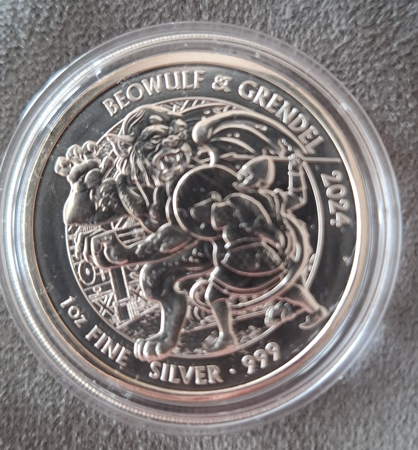  Großbritannien 1 oz Silber 2 Pounds 2024 Beowulf und Grendel gekapselt   