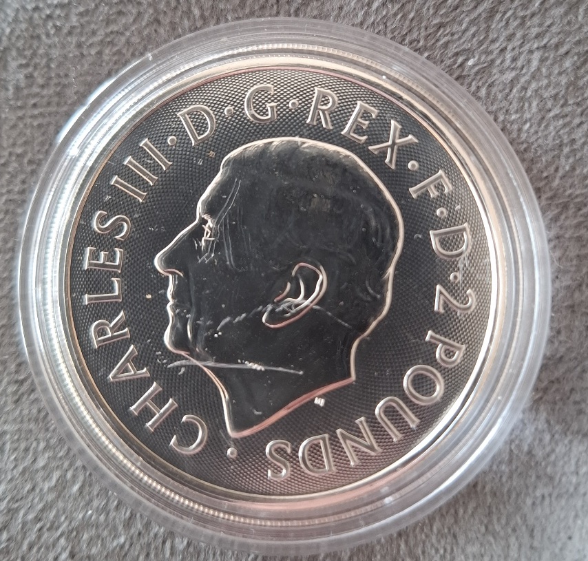  Großbritannien 1 oz Silber 2 Pounds 2024 Beowulf und Grendel gekapselt   