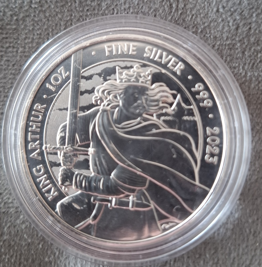  Großbritannien 1 oz Silber 2023 King Arthur gekapselt   