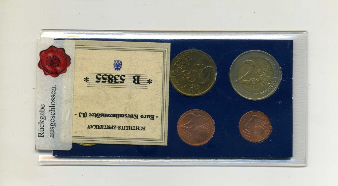  Luxemburg Kursmünzensatz 2002 stempelglanz OVP   