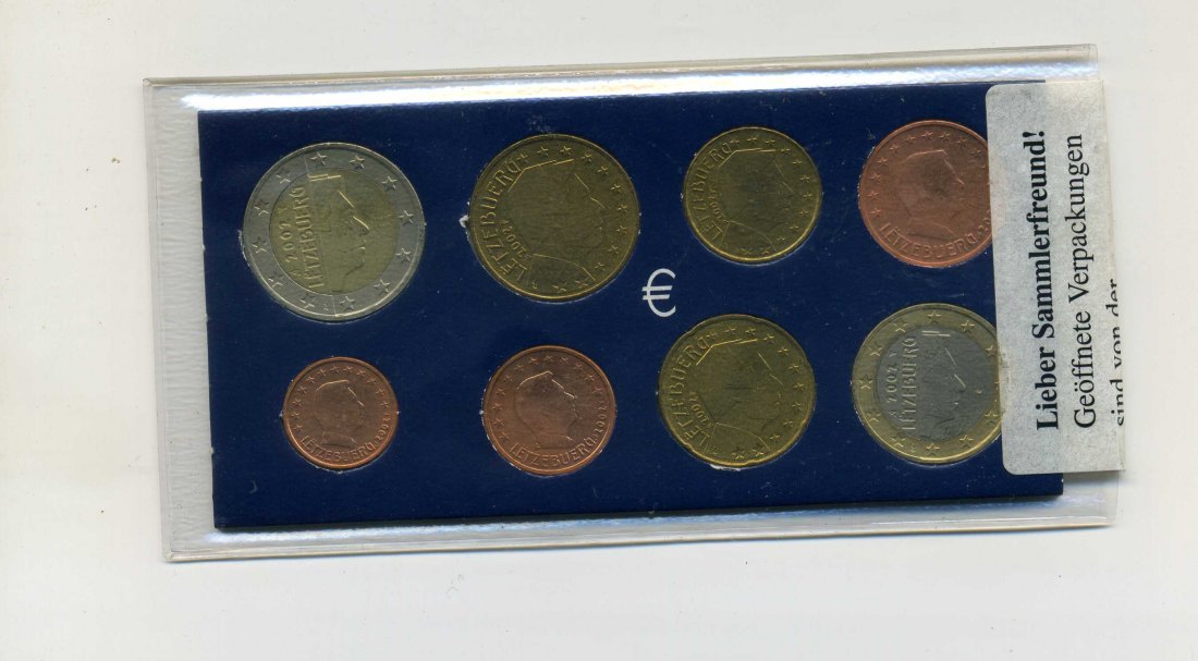  Luxemburg Kursmünzensatz 2002 stempelglanz OVP   