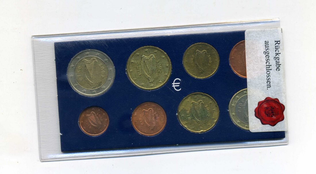  Irland Kursmünzensatz 2002 stempelglanz OVP   