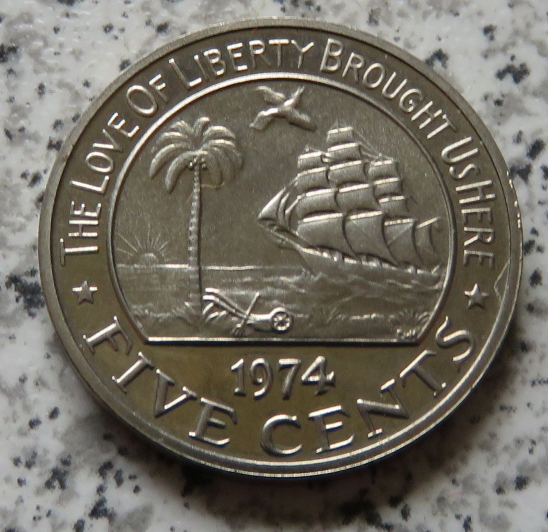  Liberia 5 Cents 1974   
