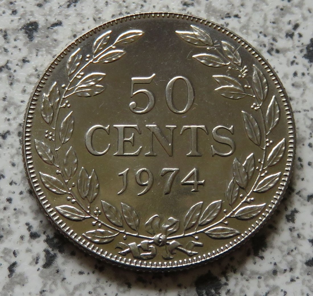 Liberia 50 Cents 1974   