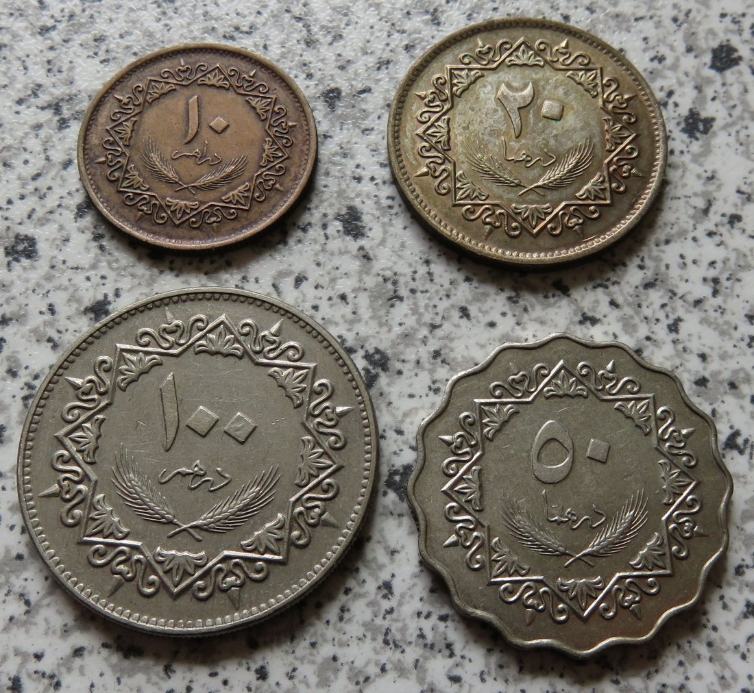  Libyen 10, 20, 50 und 100 Dirhams 1975   