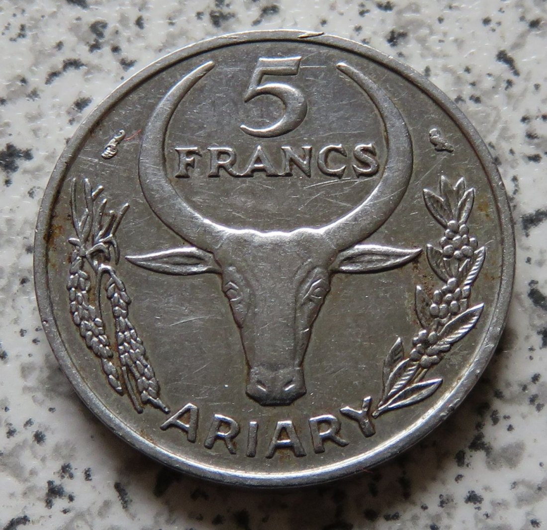  Madagaskar Malagasy 5 Francs 1966   