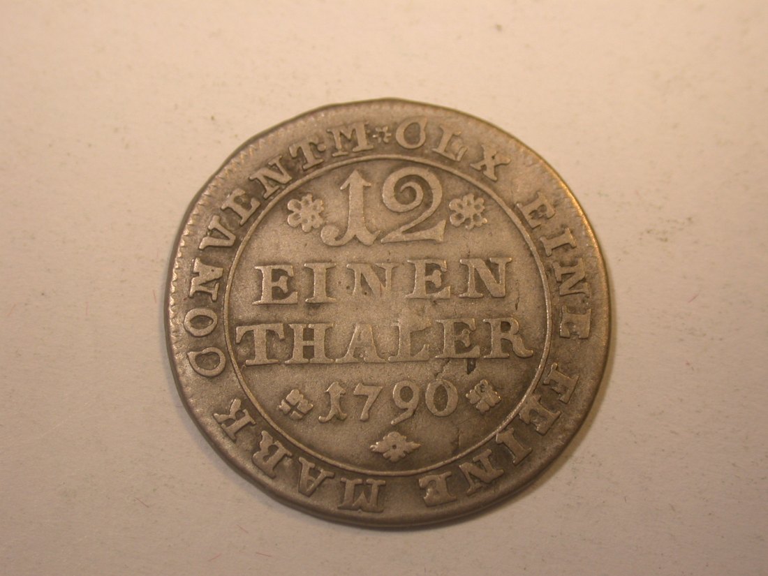  J11  Braunschweig Wolfenbüttel  1/12 Taler 1790 in s-ss  Originalbilder   