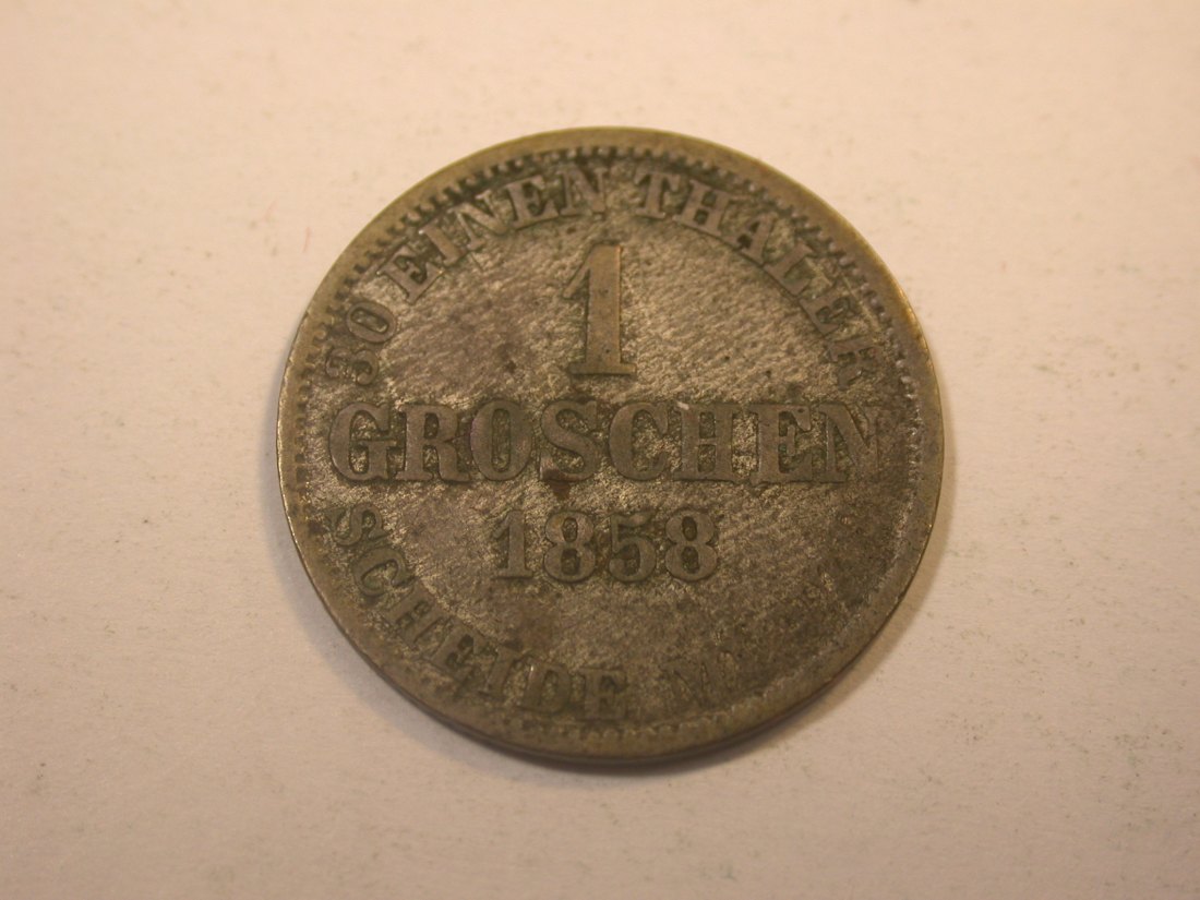  J11  Braunschweig Wolfenbüttel  1 Groschen 1858 in s-ss  Originalbilder   