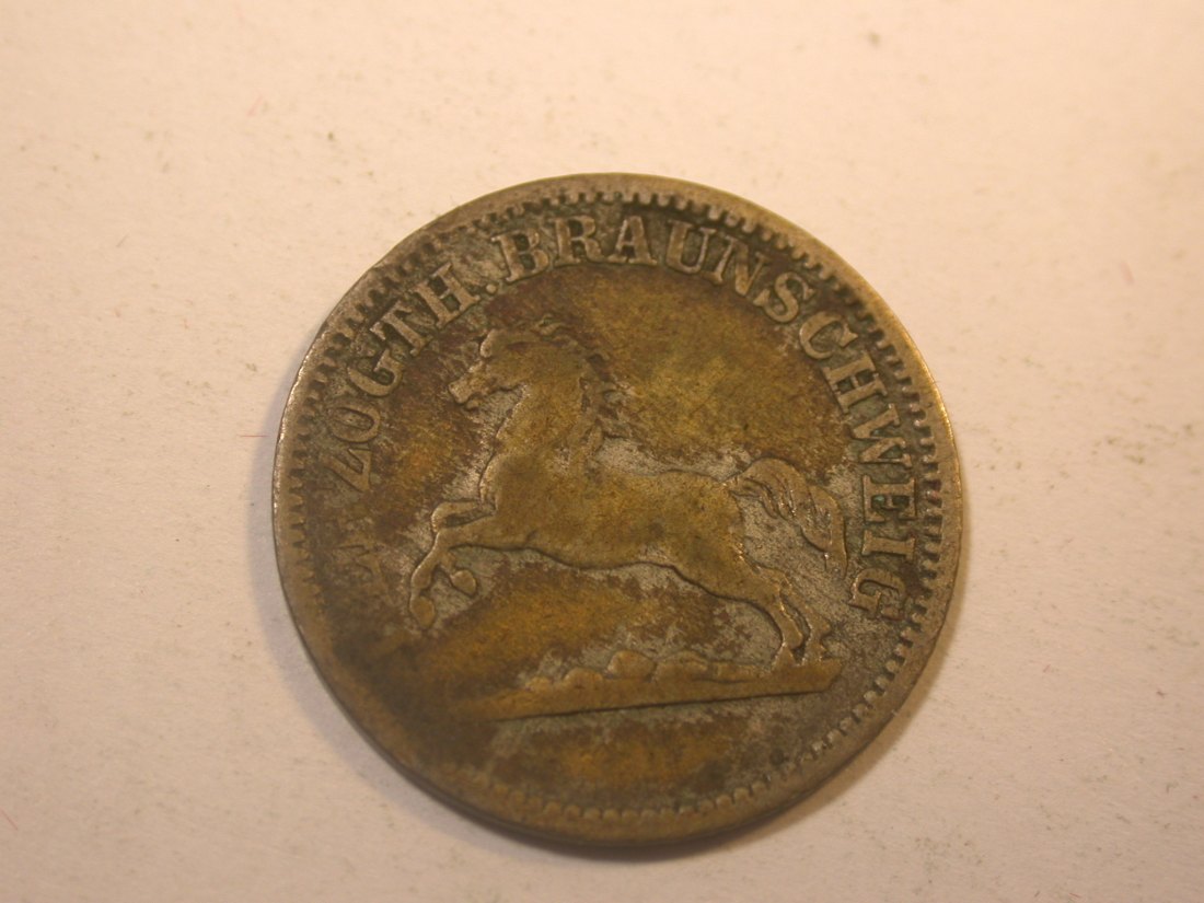  J11  Braunschweig Wolfenbüttel  1 Groschen 1858 in s-ss  Originalbilder   