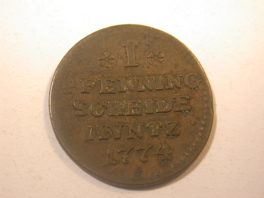  J11  Braunschweig Lüneburg 1 Pfennig 1774 in ss+   Originalbilder   
