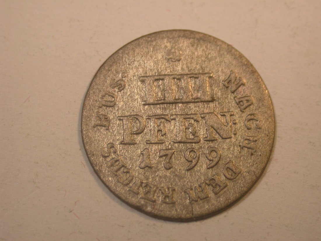  J11  Braunschweig Lüneburg  4 Pfennig 1799 in ss    Originalbilder   