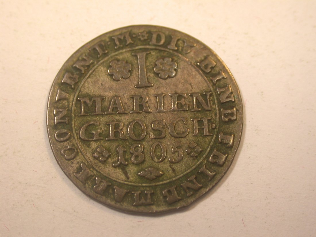  J11  Braunschw. Wolfenbüttel  1 Mariengroschen 1805 in ss+   Originalbilder   