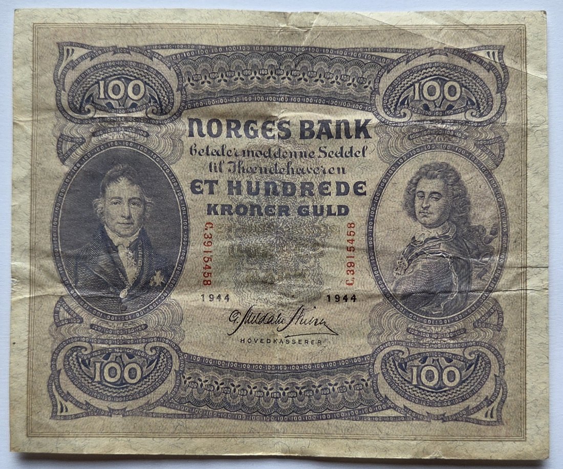  Norwegen: 100 Kronen 1944   
