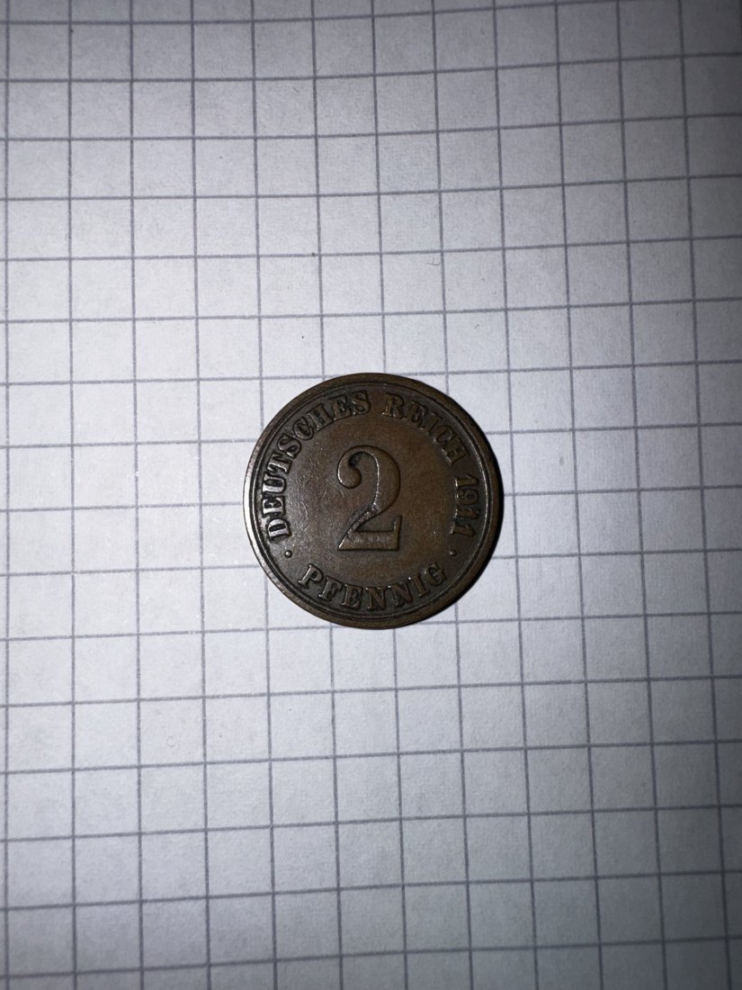  Deutschland, 2 Pfennig, 1911, guter Zustand   