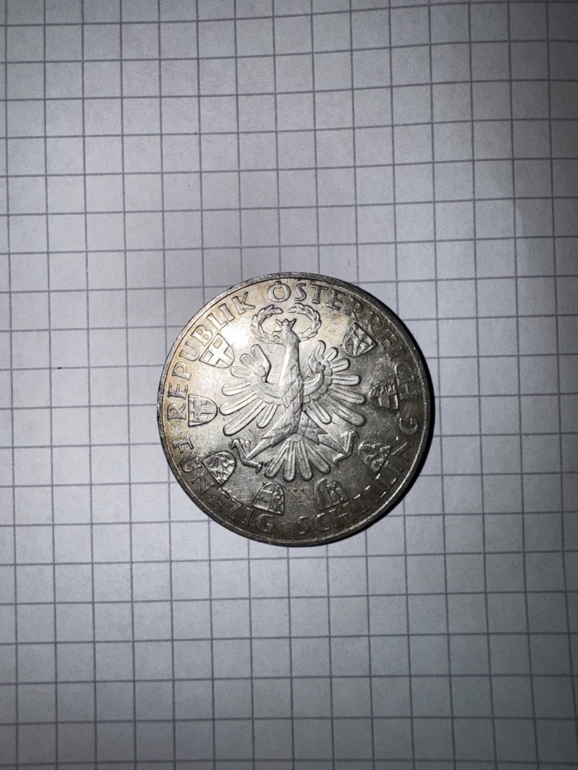  Österreich, Fünfzig Schilling, 1959, guter Zustand   