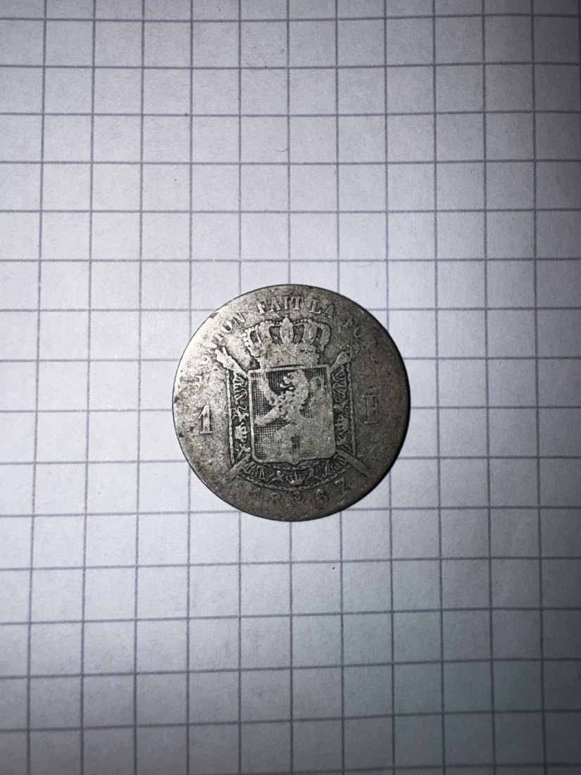  Belgien, 1 Franc, 1867, zustand siehe Fotos   
