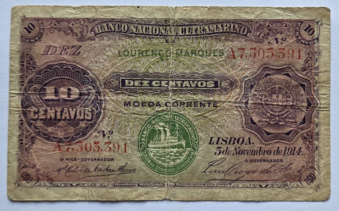  Mosambik: 10 Centavos 1914   