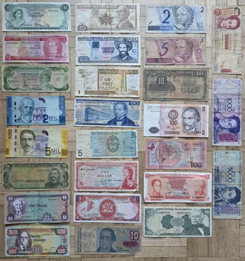  Amerika: Lot aus 26 verschiedenen Banknoten   