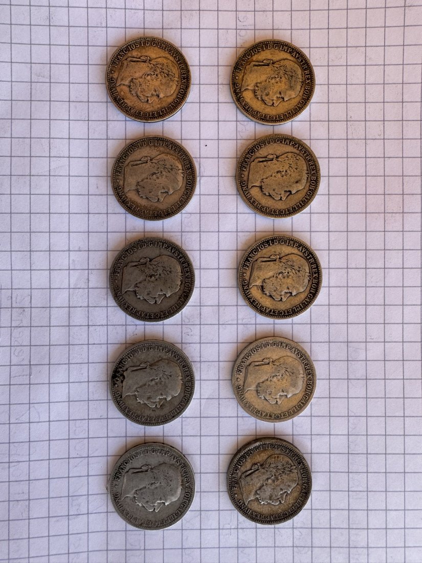  Österreich, 10x 1 Krone, 1893   