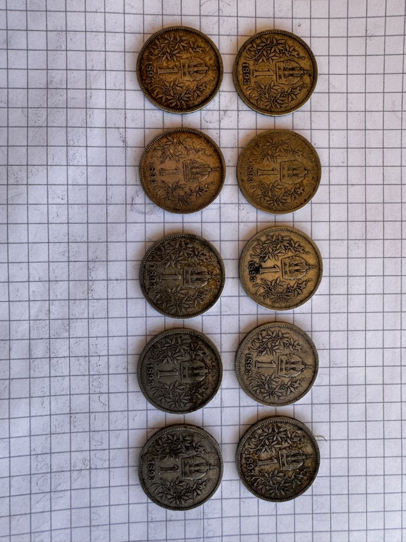  Österreich, 10x 1 Krone, 1893   