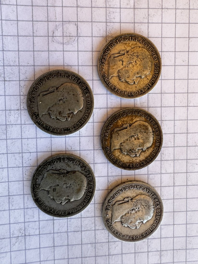 Österreich, 5x 1 Krone, 1893