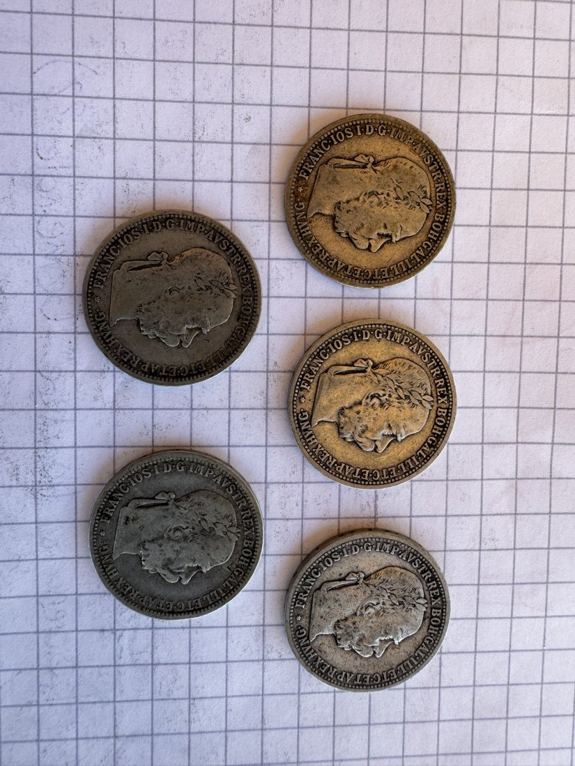  Österreich, 5x 1 Krone, 1894   