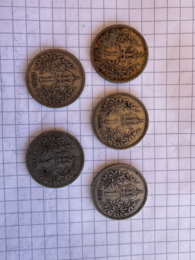  Österreich, 5x 1 Krone, 1894   