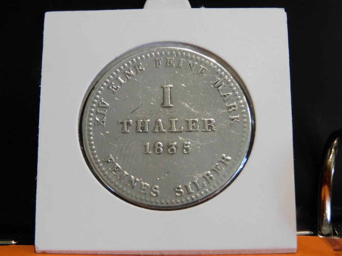  GERMANY 1 THALER 1835 HANNOVER.GRADE-PLEASE SEE PHOTOS.   