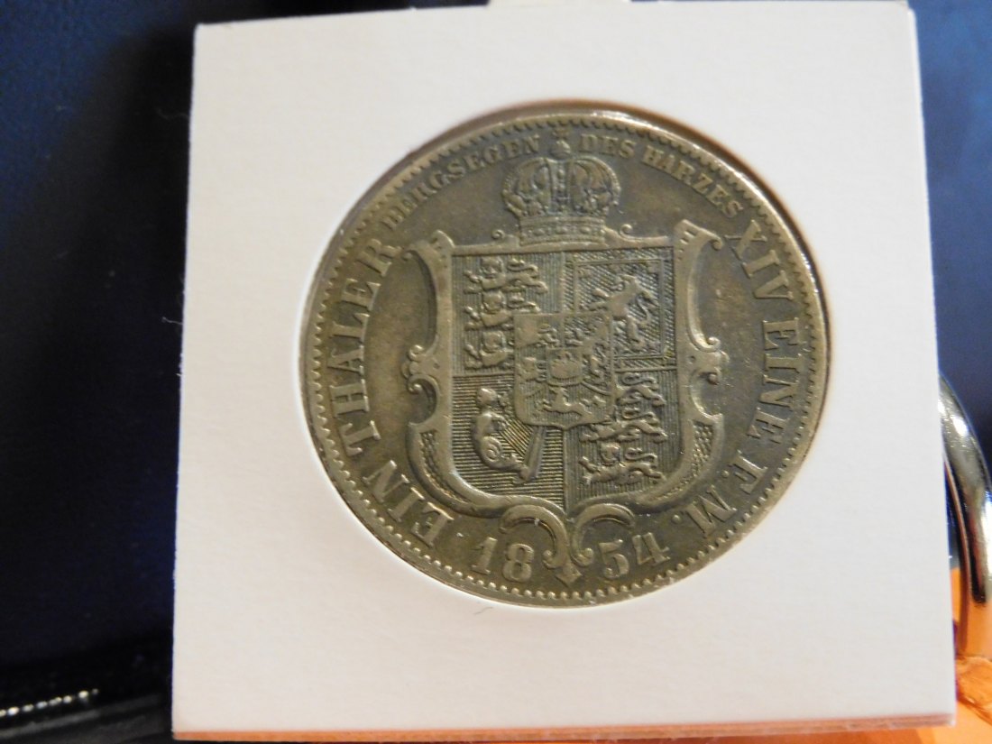  GERMANY 1 THALER 1854 HANNOVER.GRADE-PLEASE SEE PHOTOS.   
