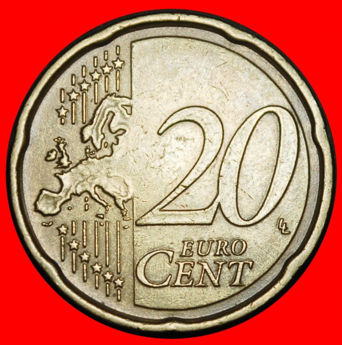  Ⰺ NORDIC GOLD (2007-2026): GERMANY ★20 EURO CENTS 2008D BAVARIA SPANISH ROSE★LOW START ★ NO RESERVE!   