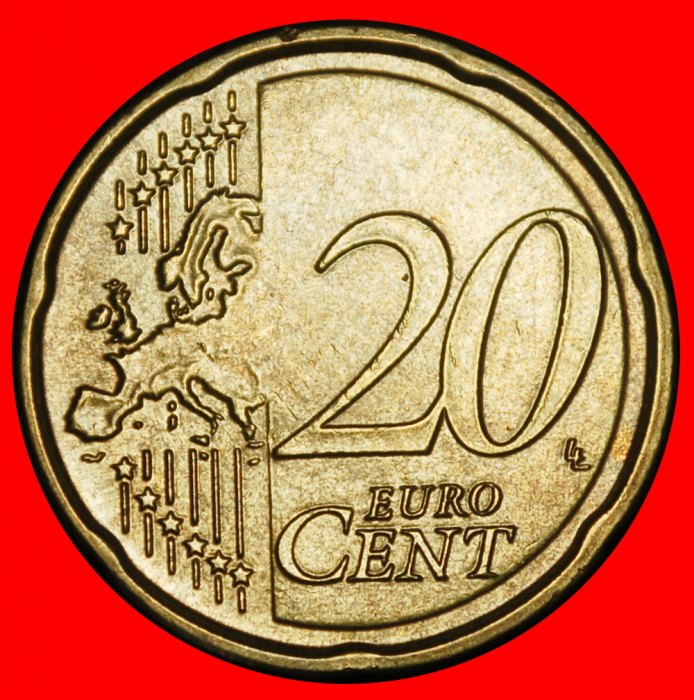  Ⰺ NORDIC GOLD (2007-2026): GERMANY ★20 EURO CENTS 2018J HAMBURG SPANISH ROSE★LOW START ★ NO RESERVE!   