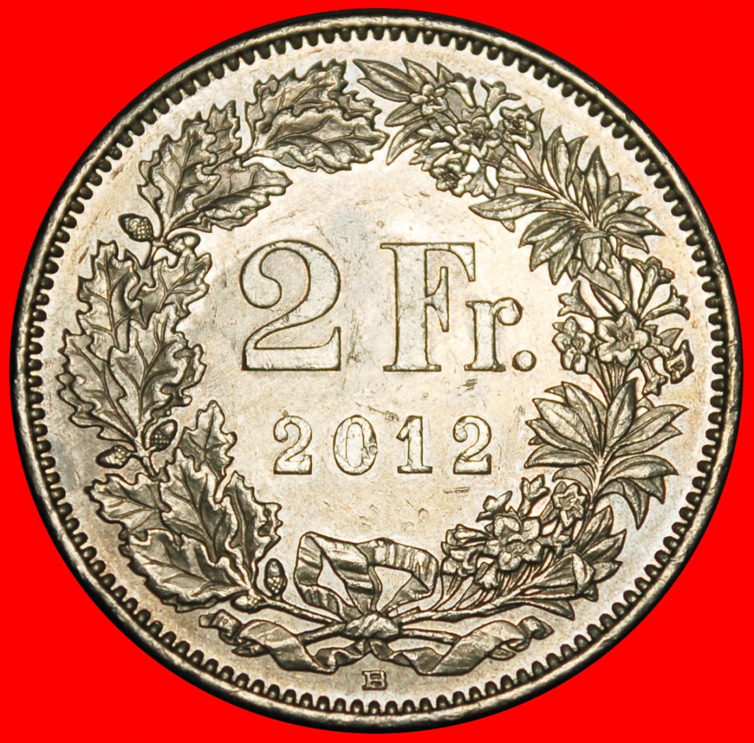  Ⰶ WITH STAR (1875-2025): SWITZERLAND ★ 2 FRANCS 2012B! DIES II E! ★LOW START ★ NO RESERVE!   