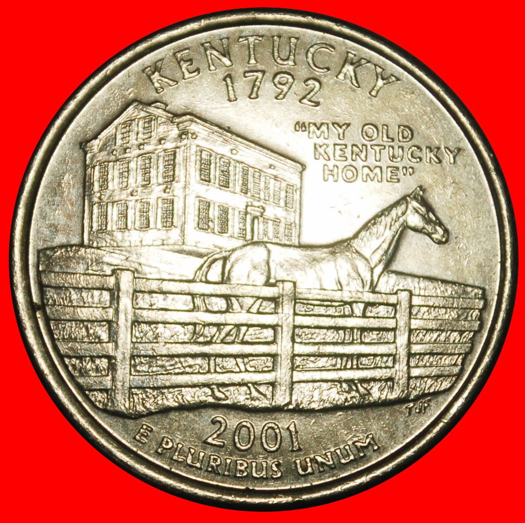  Ⰶ HORSE 1792: USA ★1/4 DOLLAR 2001D! WASHINGTON (1789-1797)! UNC MINT LUSTRE★LOW START ★ NO RESERVE!   