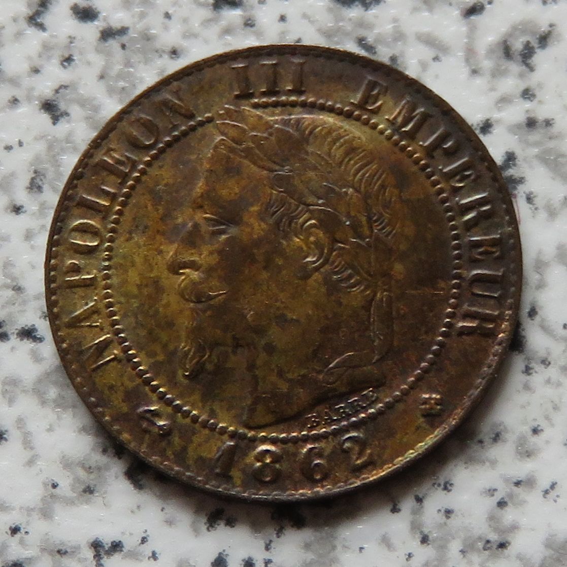  Frankreich 1 Centime 1862 BB   