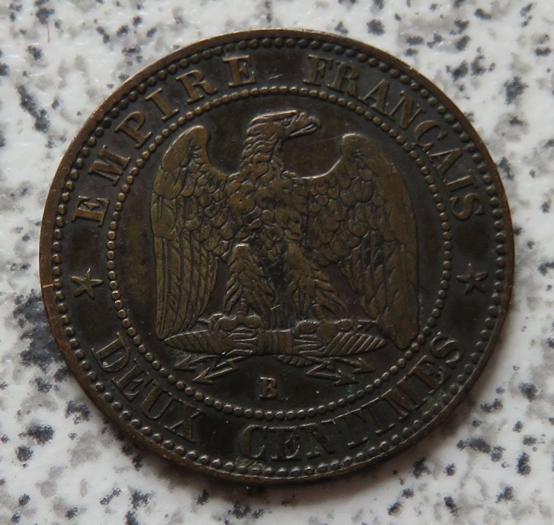  Frankreich 2 Centimes 1854 B   