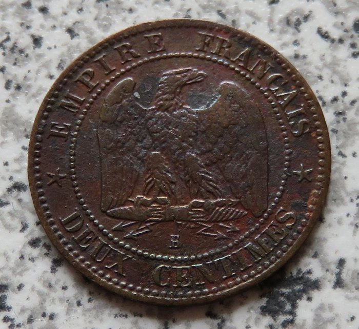  Frankreich 2 Centimes 1856 B, Belegstück   