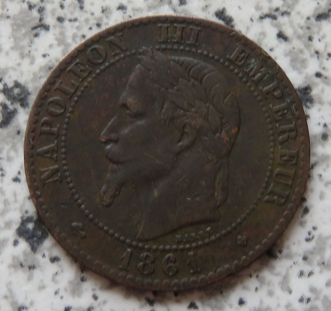  Frankreich 2 Centimes 1861 BB   
