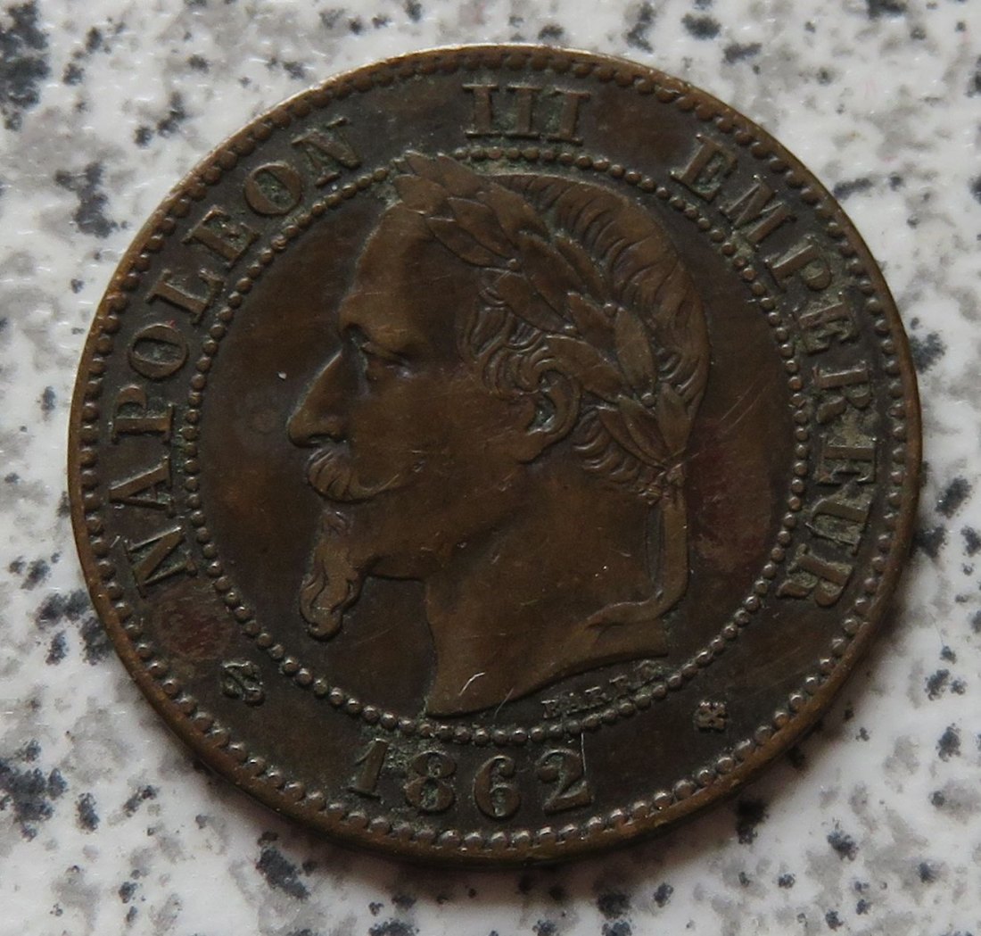  Frankreich 2 Centimes 1862 BB   