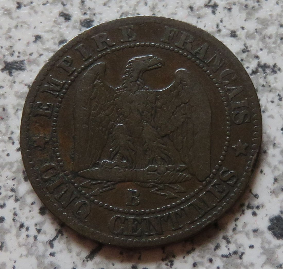  Frankreich 5 Centimes 1853 B   