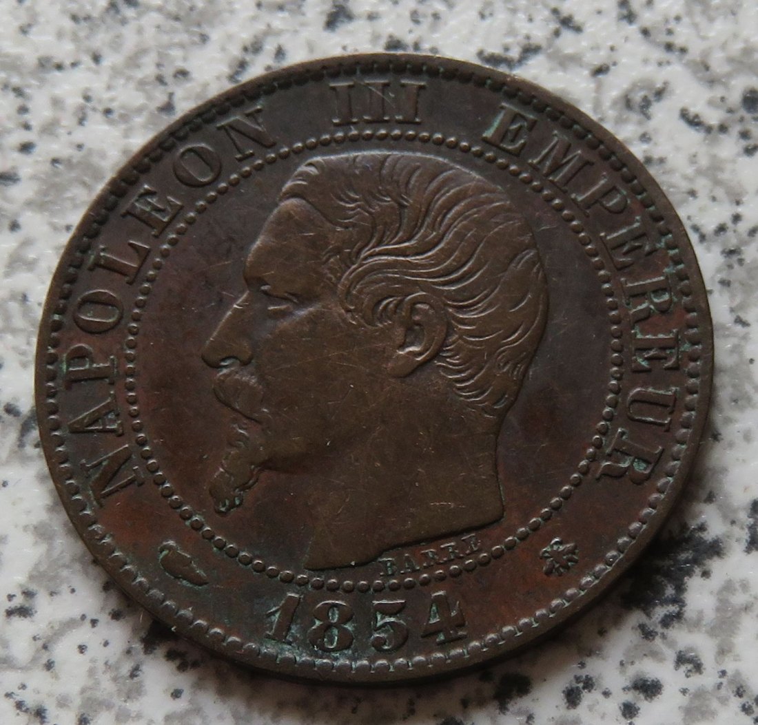  Frankreich 5 Centimes 1854 BB   