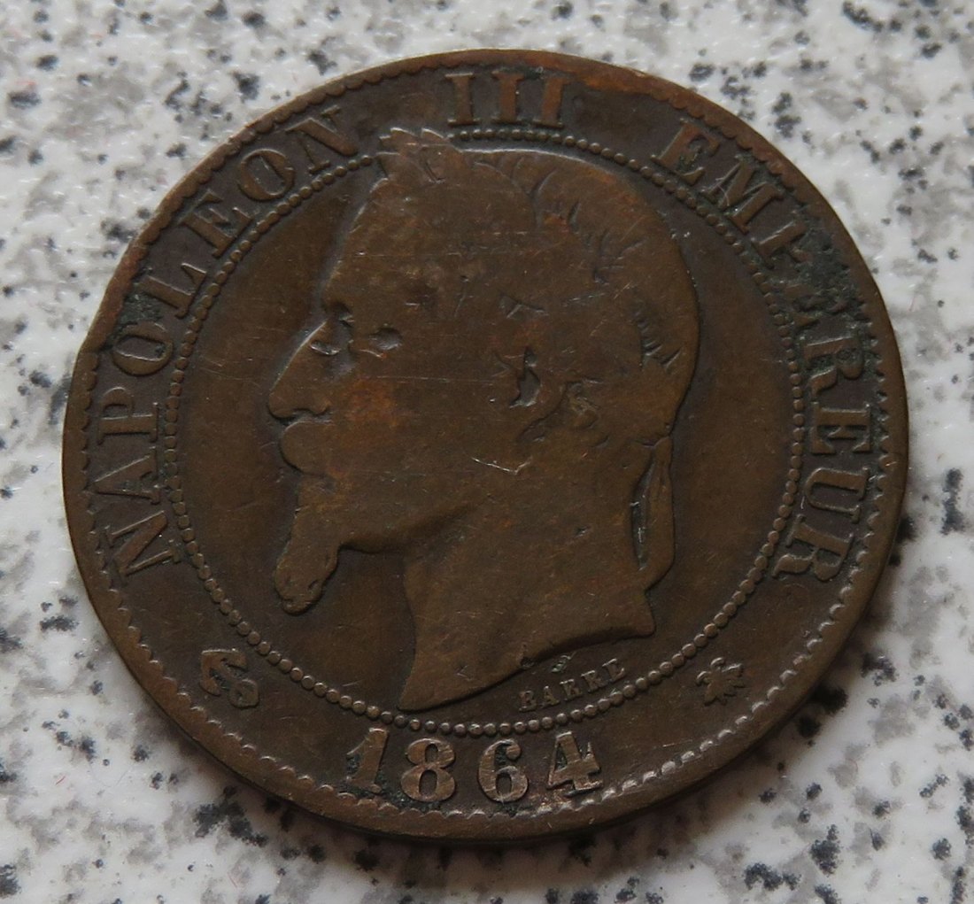  Frankreich 5 Centimes 1864 A   