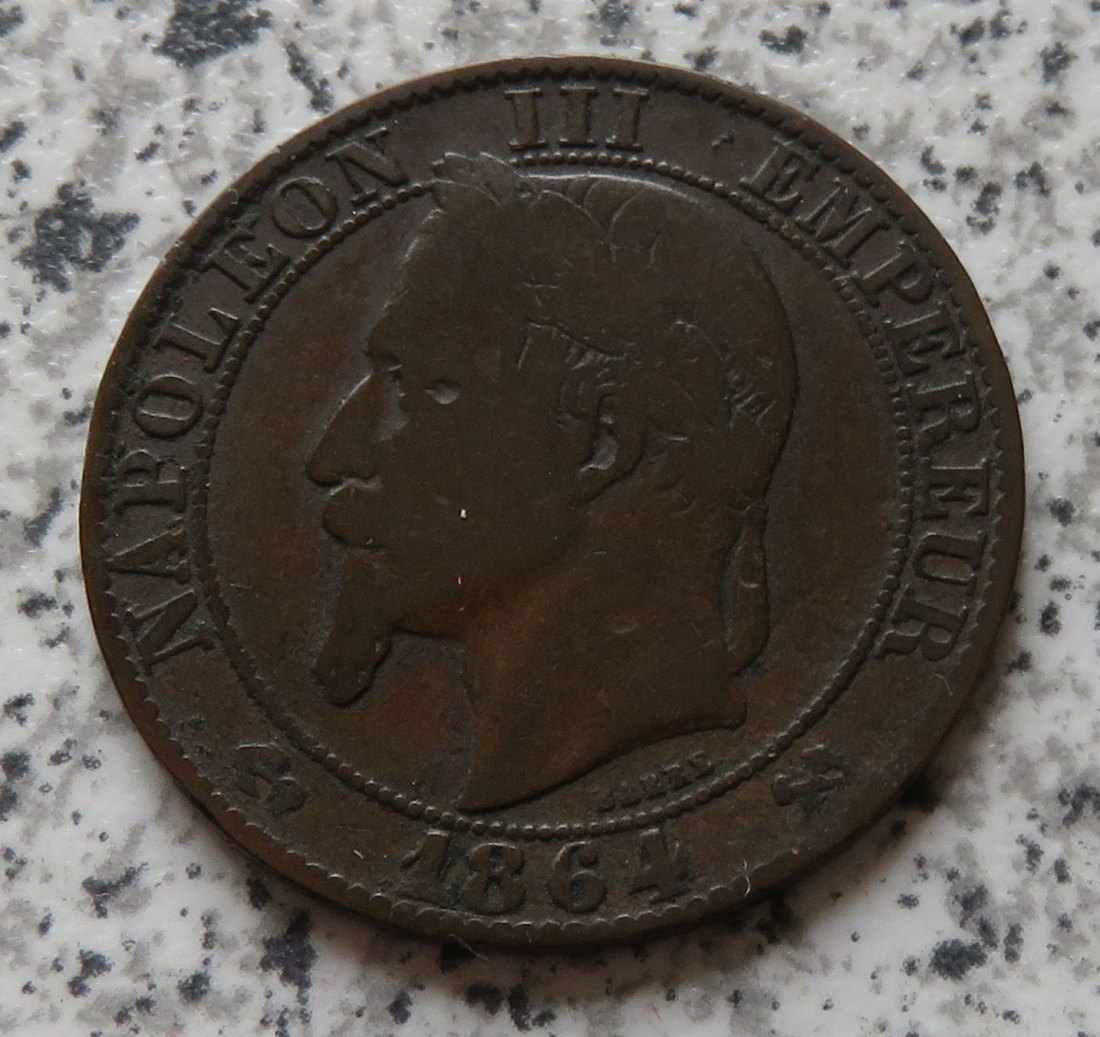  Frankreich 5 Centimes 1864 K   