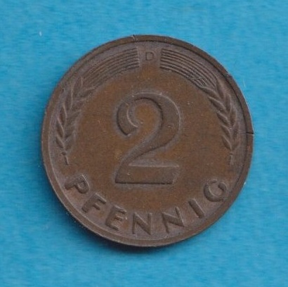  Deutschland 2 Pfennig 1950 D   
