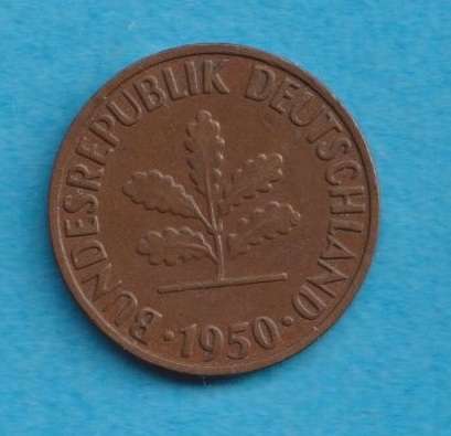  Deutschland 2 Pfennig 1950 F   