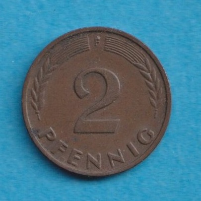  Deutschland 2 Pfennig 1958 F   