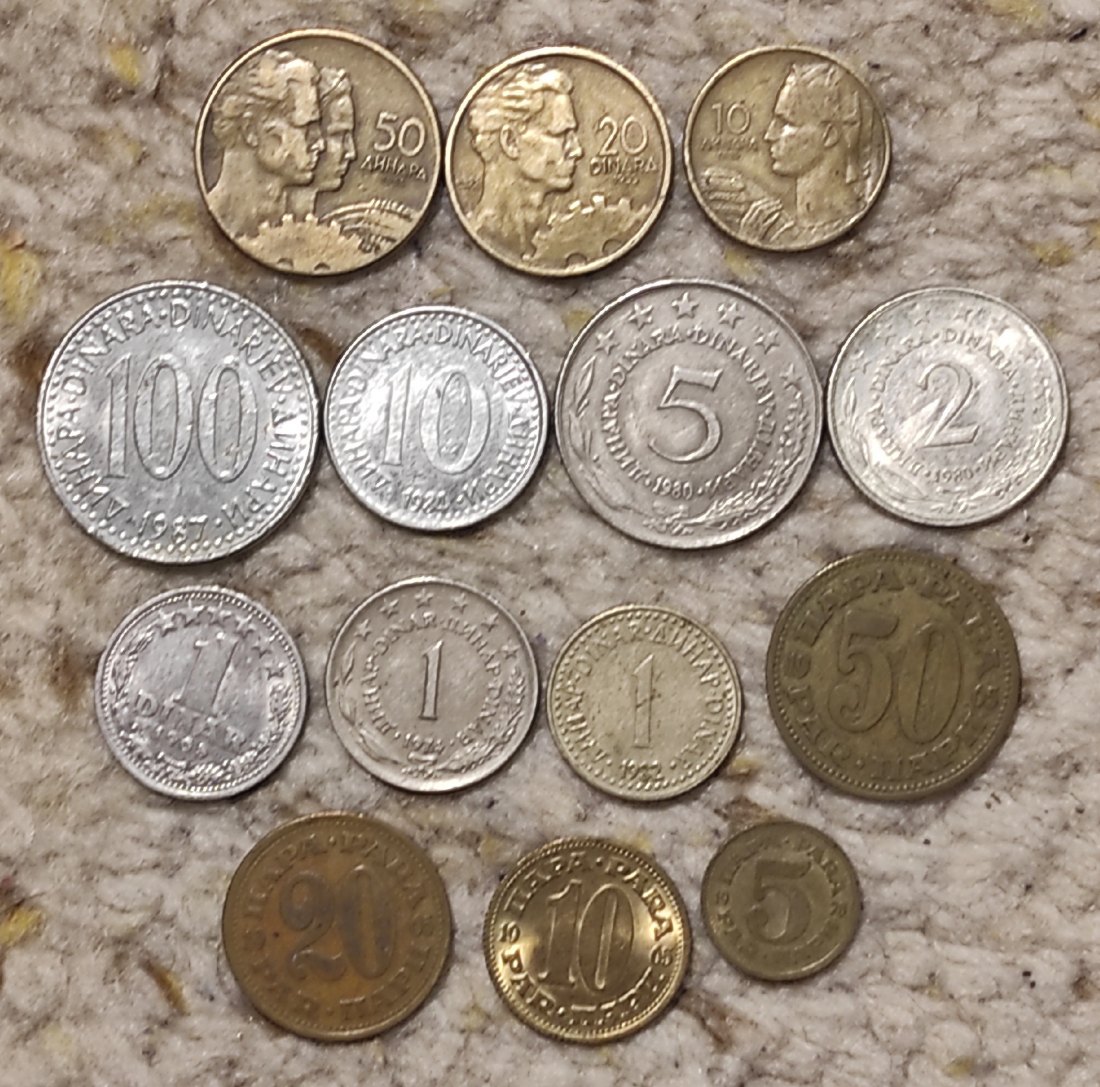  Set 046: Jugoslawien Münzlot mit 14 verschiedenen Münzen   