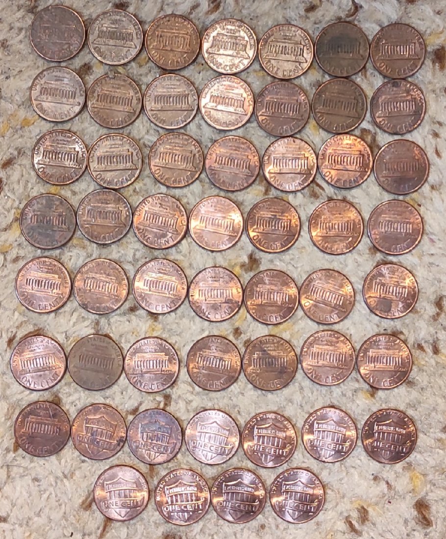  Set 058: USA Münzlot mit 53 x 1 Cent Münze alles verschiedene Jahrgänge   