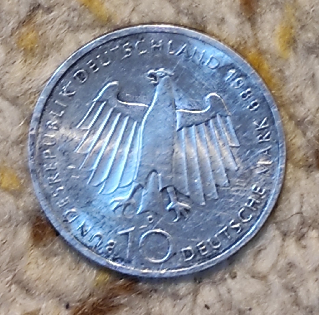  Deutschland 10 Mark 1989, SILBER, 2000 Jahre Bonn (leichte Kratzer)   