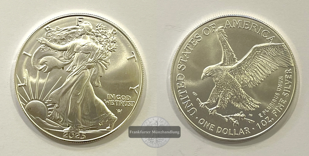  USA 1 Dollar 2025 Walking Liberty FM-Frankfurt Feinsilber: 31,1g   